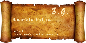 Baumfeld Galina névjegykártya